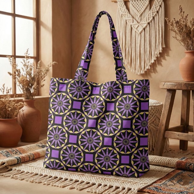 Purple & Yellow Elegant Trendy Geometric Pattern Fabric (Creator Uploaded)