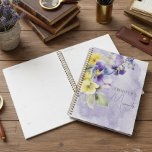 Purple & Yellow Floral Modern Planner<br><div class="desc">This simple but elegant design features a bouquet of purple,  yellow,  and lavender pansies and other flowers with greenery. The background is a purple watercolor splash on a textured white watercolor paper background. Created by Simply Farmhouse Press.</div>