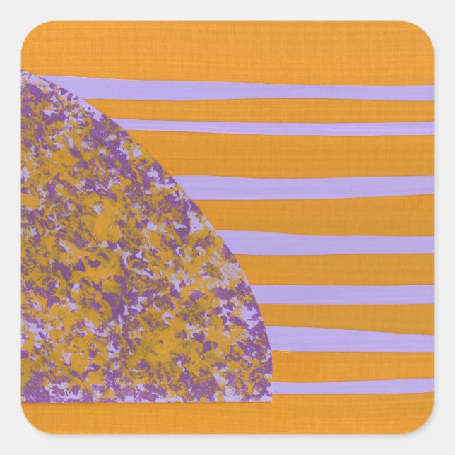 Purple Yellow Flower Square Sticker (Front)