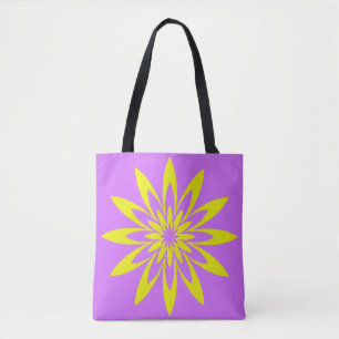Purple Yellow Flower Tote Bag