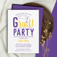Purple Yellow Gold Graduation Party