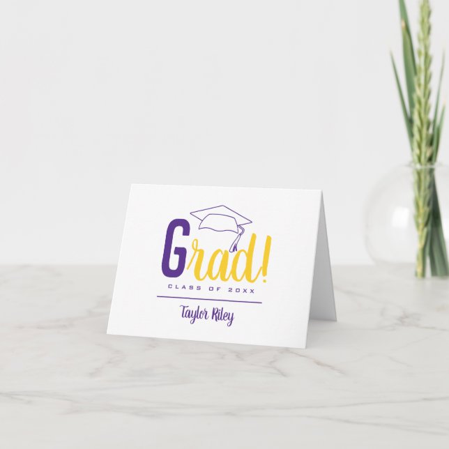 Purple Yellow Grad Note Card (Front)