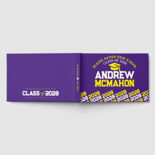 Purple & Yellow Graduation Personalised Guest Book