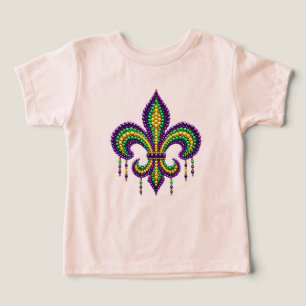 Purple yellow green Mardi Gras fleur de lis