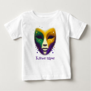 Purple yellow green Mardi Gras mask Baby T-Shirt