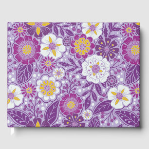 Purple, Yellow & Magenta Floral Guest Book