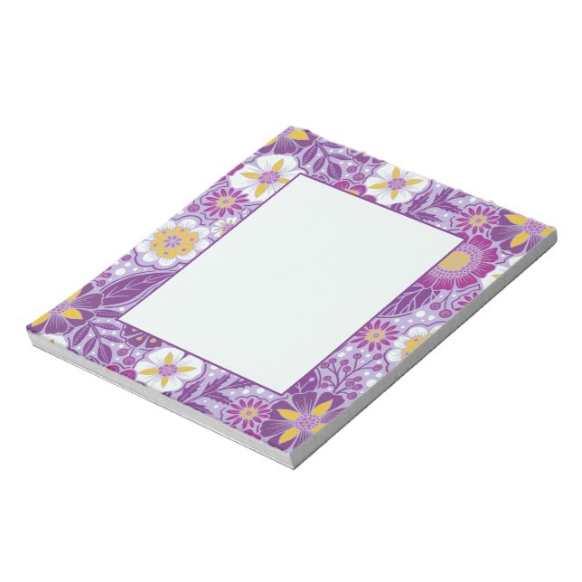 Purple, Yellow & Magenta Floral Notepad (Rotated)