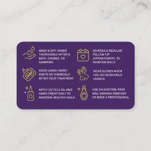 Purple & Yellow Nails Aftercare Card