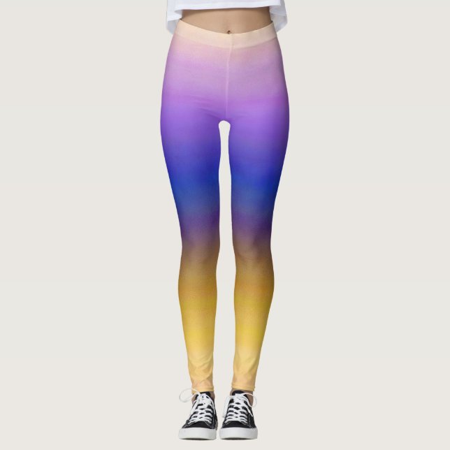 Purple Yellow Ombre Leggings (Front)