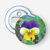 Purple & Yellow Pansy Bottle Opener