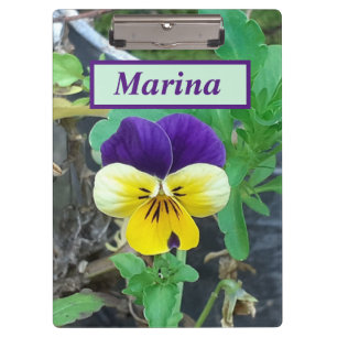 Purple & Yellow Pansy Clipboard