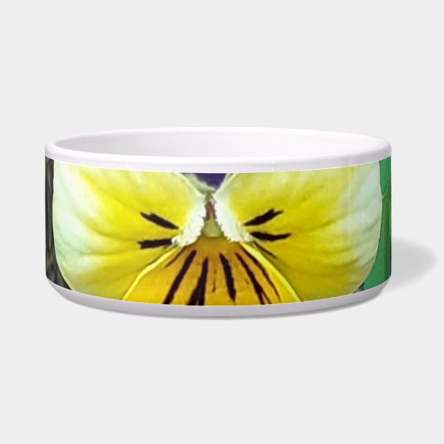 Purple & Yellow Pansy Pet Bowl (Front)