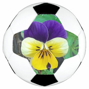 Purple & Yellow Pansy  Soccer Ball