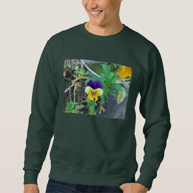 Purple & Yellow Pansy Sweatshirt (Front)