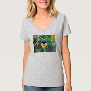 Purple & Yellow Pansy  T-Shirt