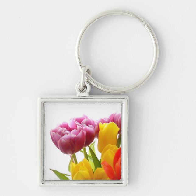 Purple & Yellow Tulips Key Chain (Front)