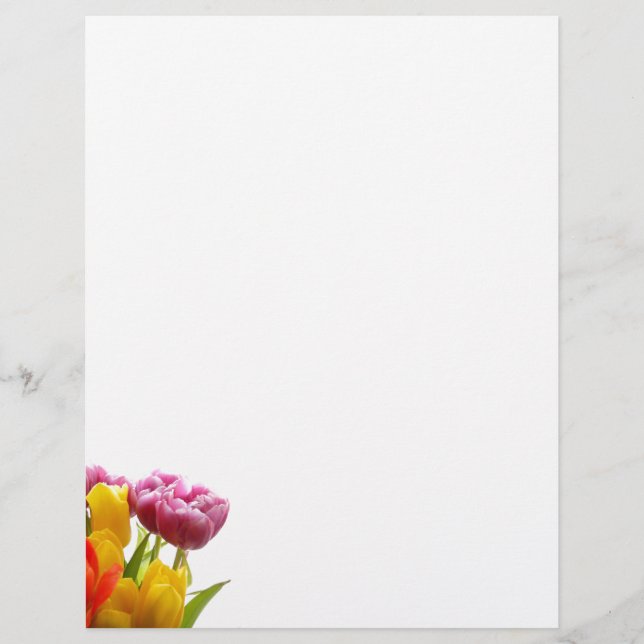 Purple & Yellow Tulips Letterhead (Front)