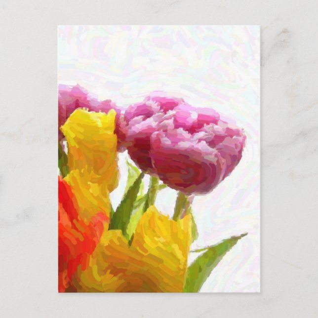 Purple & Yellow Tulips Postcards (Front)