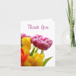 Purple & Yellow Tulips Thank You Note Card