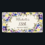 Purple Yellow Watercolor Floral 18th Birthday Banner<br><div class="desc">Pretty purple and yellow watercolor floral botanical watercolor 18th birthday party banner. Customised with the name and age of the guest of honour. Contact me for assistance with customisation or to request matching products.</div>