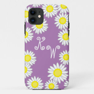 Purple Yellow White Grey Daisy Fun Case-Mate iPhone Case