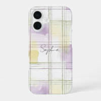 Purple Yellow White Plaid Stripes