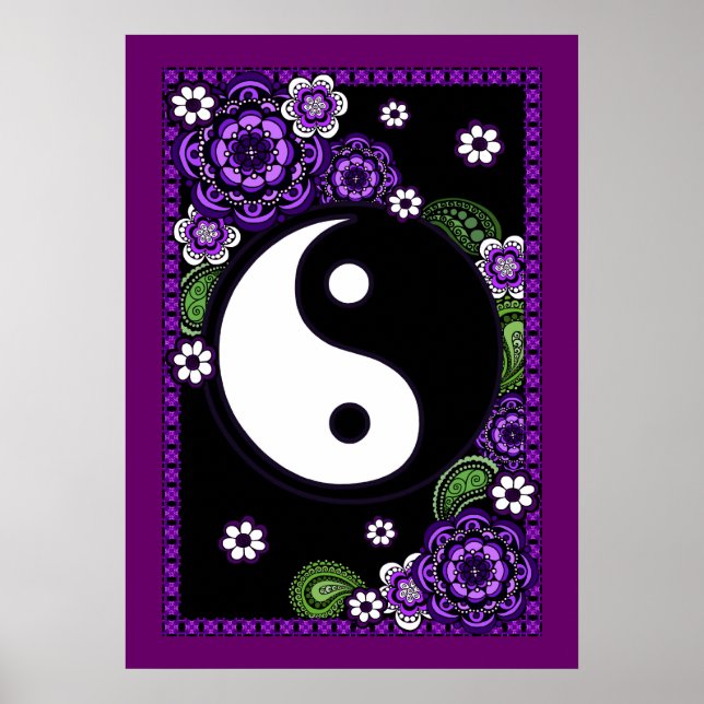 Purple Yin Yang Poster (Front)