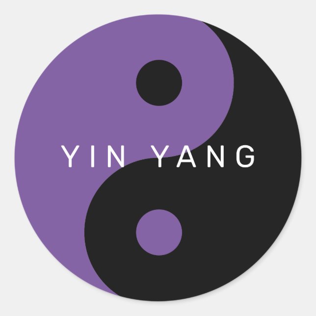 Purple Yin Yang symbol custom sticker sealers (Front)