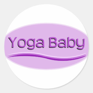 Purple Yoga Baby Classic Round Sticker
