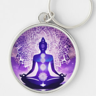 Purple yoga  key ring