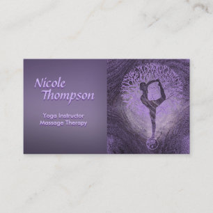 Purple Yoga Tree Business Card