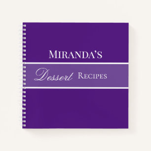 Purple Your Name Dessert Recipes Script Typography Notebook