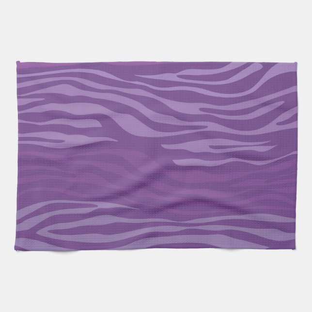 Purple Zebra Abstract Tea Towel (Horizontal)