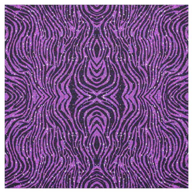purple zebra animal print with glitter fabric (Swatch)