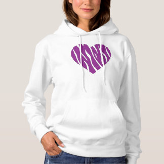 Purple Zebra Heart Hoodie