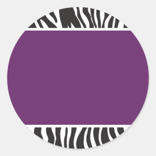 Purple Zebra Invite Classic Round Sticker