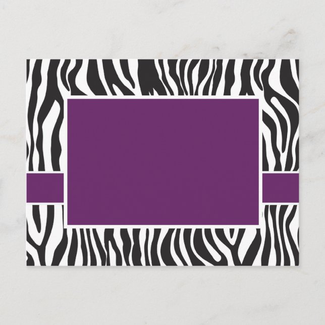 Purple Zebra Invite Postcard (Front)