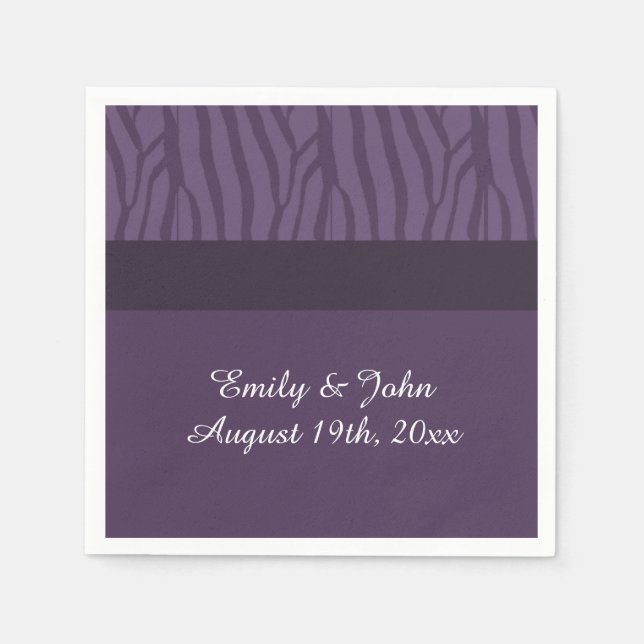 Purple Zebra Pattern Napkin (Front)