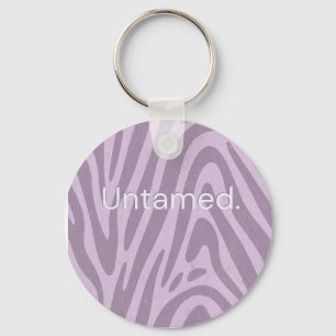 Purple zebra print bag key ring
