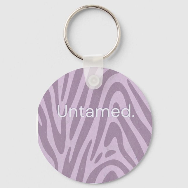 Purple zebra print bag key ring (Front)