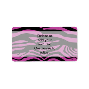 Purple zebra print pattern label