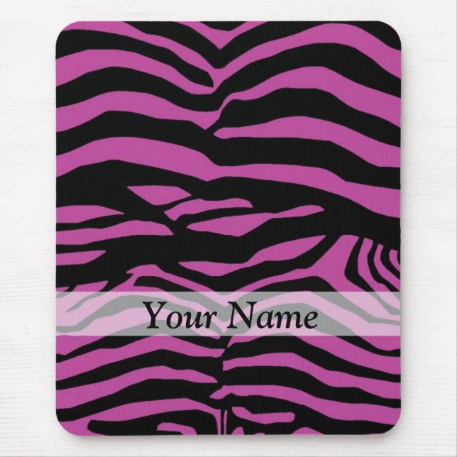 Purple zebra print pattern mouse pad (Front)