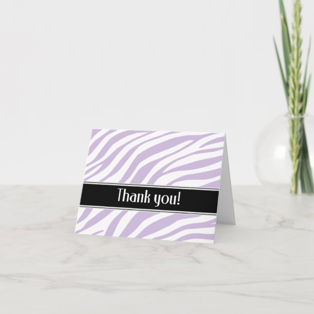 Purple Zebra Print Thank You card (Front)