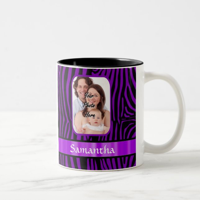 Purple zebra print Two-Tone coffee mug (Right)