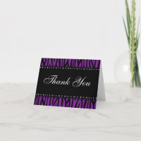 Purple Zebra Printed Diamonds Thank You