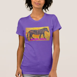 purple  zebra slogan T-Shirt