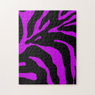 Purple Zebra Stripe Animal Print Jigsaw Puzzle