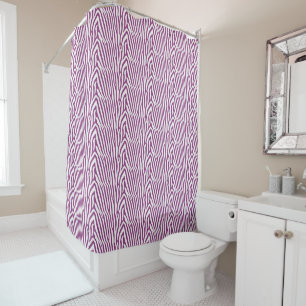 PURPLE ZEBRA STRIPE SHOWER CURTAIN