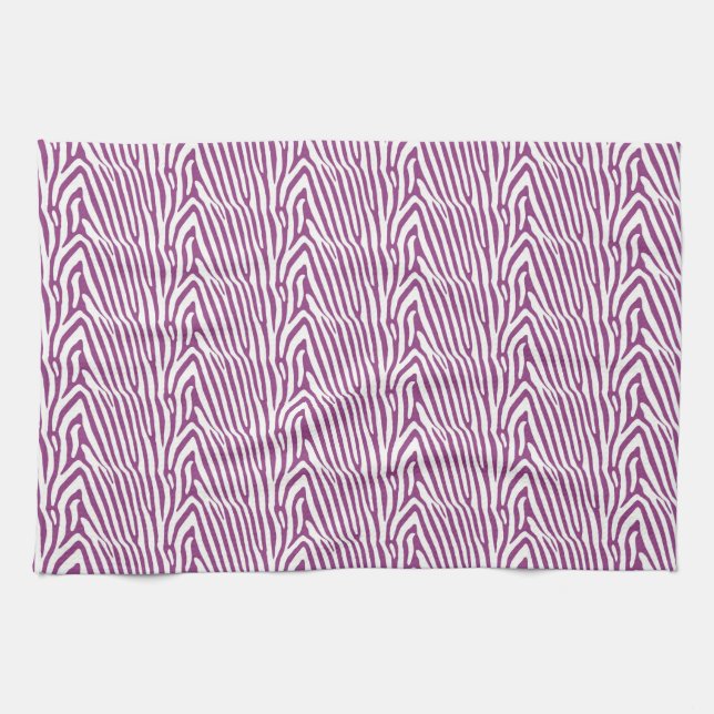 PURPLE ZEBRA STRIPES TEA TOWEL (Horizontal)