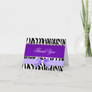 Purple Zebra Thank You Cards